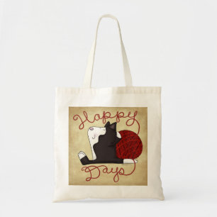Tuxedo Kat- Happy Days Tote Bag