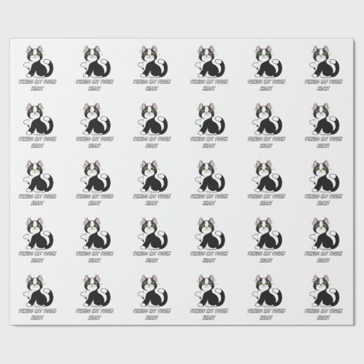 "Tuxedo Kat Harde Hart Schattig Katten Wrap Papier (Vlak)