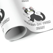 "Tuxedo Kat Harde Hart Schattig Katten Wrap Papier (Rol Hoek)