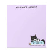 Tuxedo Kat Hond Bowl Notitieblok (Voorkant)