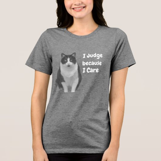 Tuxedo kat I Oordeel Tri-Blend Shirt (Voorkant)