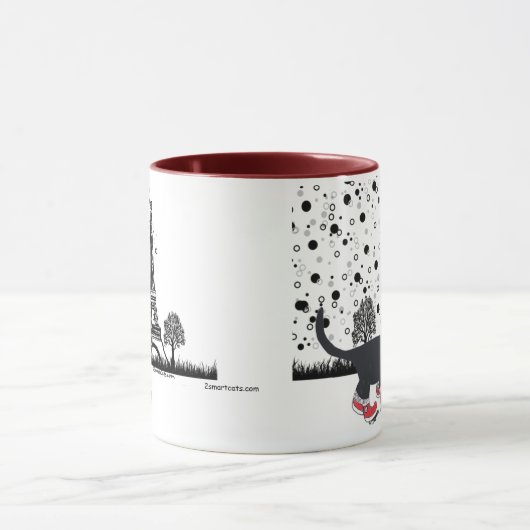 Tuxedo-kat in de mok van Parijs (Midden)