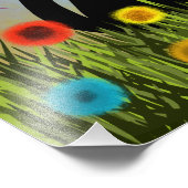 Tuxedo-kat in een tuin foto afdruk (Hoek)