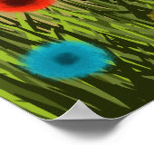 Tuxedo-kat in een tuin poster (Hoek)