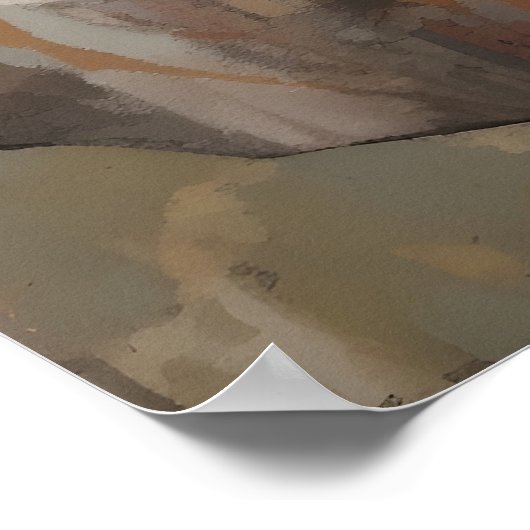 Tuxedo Kat in een Tuin Poster (Hoek)