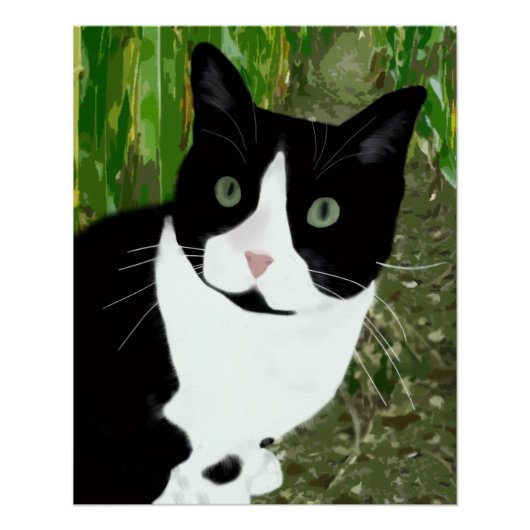 Tuxedo-kat in het korenveld perfect poster (Voorkant)