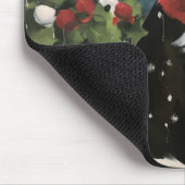 Tuxedo Kat in Sneeuw Kerstmis Muismat (Hoek)