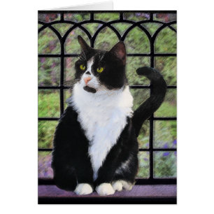 Tuxedo Kat In Venster Schilderen Originele Dierenk