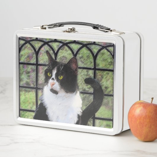 Tuxedo Kat In Venster Schilderen Originele Dierenk (In situ)