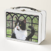 Tuxedo Kat In Venster Schilderen Originele Dierenk (Voorkant)