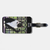 Tuxedo Kat In Venster Schilderen Originele Dierenk Bagagelabel (Achterkant horizontaal)