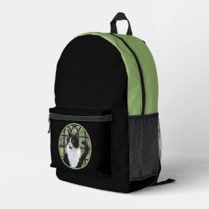 Tuxedo Kat In Venster Schilderen Originele Dierenk Bedrukte Rugzak