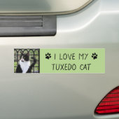 Tuxedo Kat In Venster Schilderen Originele Dierenk Bumpersticker (Op auto)