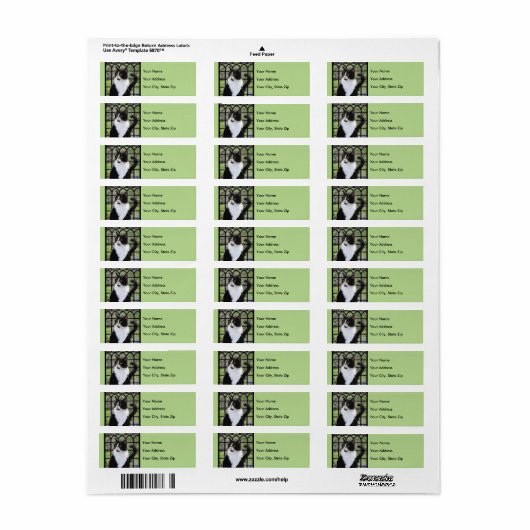 Tuxedo Kat In Venster Schilderen Originele Dierenk Etiket (Full Sheet)