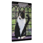 Tuxedo Kat In Venster Schilderen Originele Dierenk Klembord (Rechts)