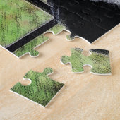 Tuxedo Kat In Venster Schilderen Originele Dierenk Legpuzzel (Zijkant)