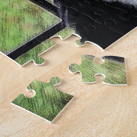 Tuxedo Kat In Venster Schilderen Originele Dierenk Legpuzzel (Zijkant)