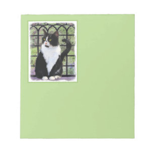 Tuxedo Kat In Venster Schilderen Originele Dierenk Notitieblok