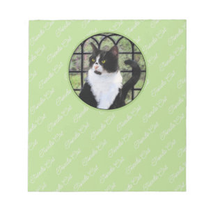 Tuxedo Kat In Venster Schilderen Originele Dierenk Notitieblok