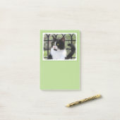 Tuxedo Kat In Venster Schilderen Originele Dierenk Post-it® Notes (Op bureau)