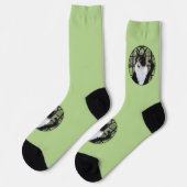 Tuxedo Kat In Venster Schilderen Originele Dierenk Sokken (Links)