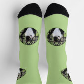 Tuxedo Kat In Venster Schilderen Originele Dierenk Sokken (Top)