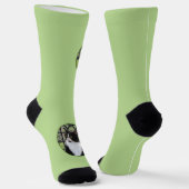 Tuxedo Kat In Venster Schilderen Originele Dierenk Sokken (Gebogen)