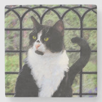 Tuxedo Kat In Venster Schilderen Originele Dierenk