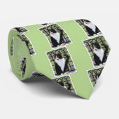 Tuxedo Kat In Venster Schilderen Originele Dierenk Stropdas (Opgerold)