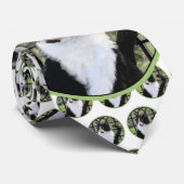 Tuxedo Kat In Venster Schilderen Originele Dierenk Stropdas (Opgerold)