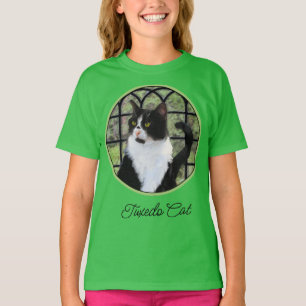 Tuxedo Kat In Venster Schilderen Originele Dierenk T-shirt