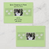 Tuxedo Kat In Venster Schilderen Originele Dierenk Visitekaartje (Voorkant / Achterkant)