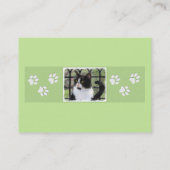 Tuxedo Kat In Venster Schilderen Originele Dierenk Visitekaartje (Achterkant)