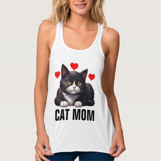 TUXEDO KAT KAT MOEDER T-SHIRT TANK TOP (Voorkant)