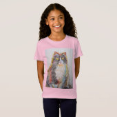 Tuxedo Kat katjes schattig potlood Draaisjes T Shi T-shirt (Voorkant volledig)