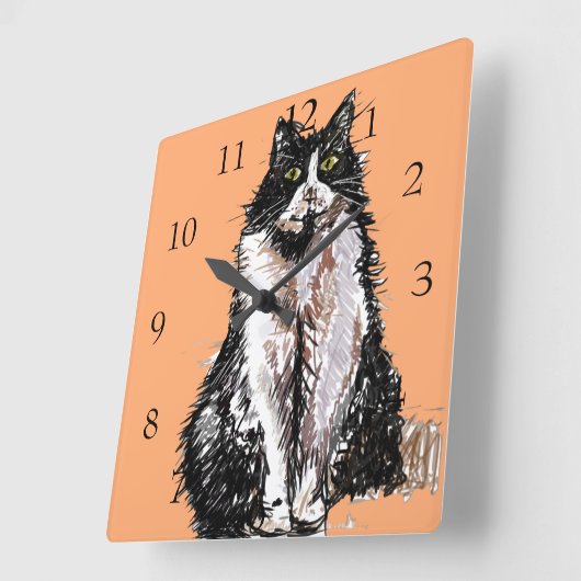 Tuxedo Kat Katten Kunst Dier Kindercameraat Klok (Hoek)