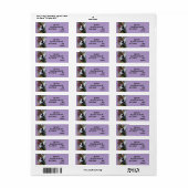 Tuxedo kat Katten Kunst Retouradres Labels Lila (Full Sheet)