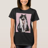 Tuxedo Kat katten schattig Zwart en Witte huisdier T-shirt (Voorkant)