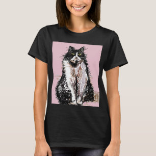 Tuxedo Kat katten schattig Zwart en Witte huisdier T-shirt