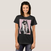 Tuxedo Kat katten schattig Zwart en Witte huisdier T-shirt (Voorkant volledig)