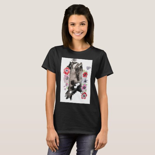 Tuxedo Kat katten schattig Zwart en Witte huisdier T-shirt (Voorkant volledig)
