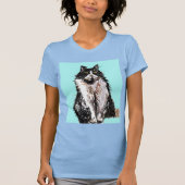 Tuxedo Kat katten schattig Zwart en Witte huisdier T-shirt (Voorkant)