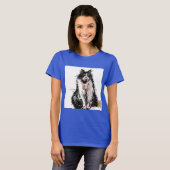 Tuxedo Kat katten schattig Zwart en Witte huisdier T-shirt (Voorkant volledig)