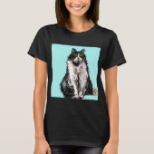 Tuxedo Kat katten schattig Zwart en Witte huisdier T-shirt (Voorkant)