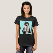 Tuxedo Kat katten schattig Zwart en Witte huisdier T-shirt (Voorkant volledig)