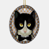 Tuxedo Kat Keramisch Ornament (Rechts)