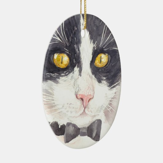 Tuxedo-kat Keramisch Ornament (Rechts)