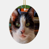 Tuxedo-kat Keramisch Ornament (Rechts)