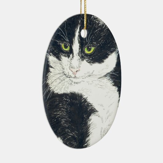 Tuxedo-kat Keramisch Ornament (Rechts)