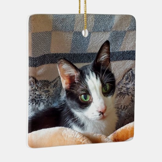 Tuxedo-kat Keramisch Ornament (Rechts)